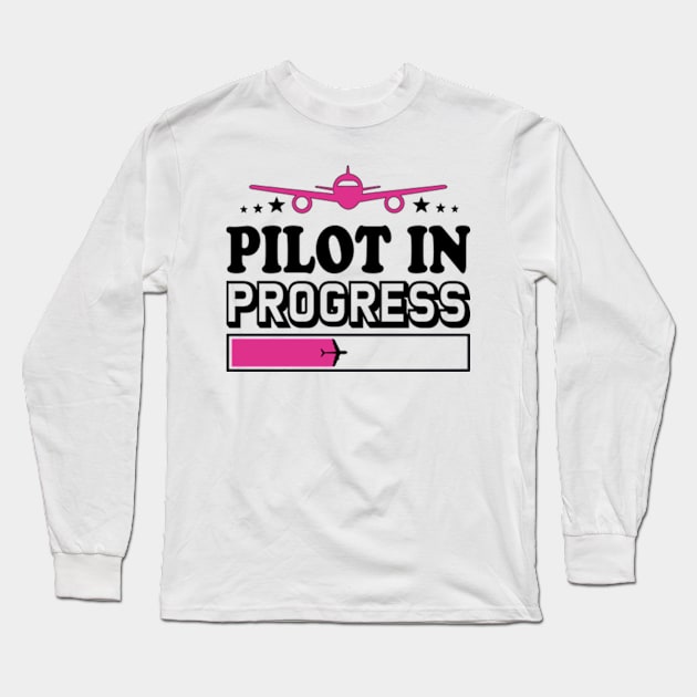 Pilot In Progress Long Sleeve T-Shirt by David Brown